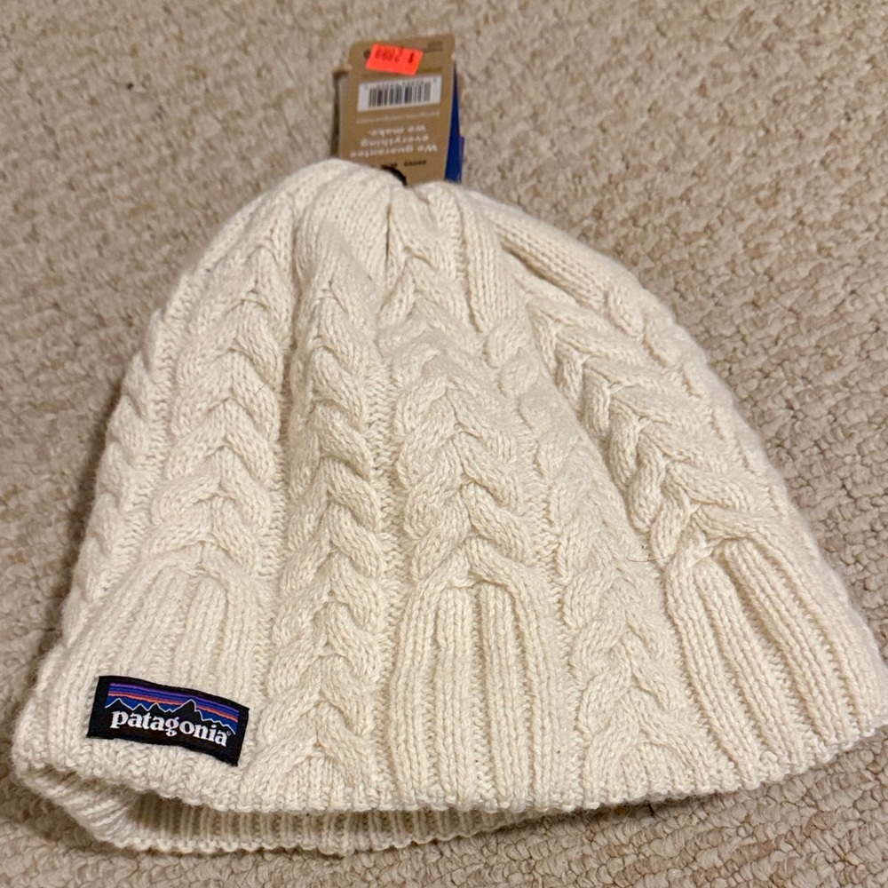 Patagonia Ivory Cable Knit Hat